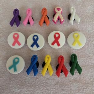 14pcs/set Awareness Ribbons Shoes/Crocs Charms